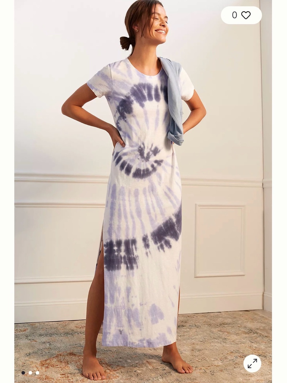 Sundry Tie-Dye Maxi Dress - Lavender Purple - Size 3 (Large)
